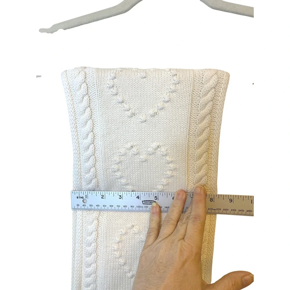 Kate Spade New York Ivory Cable Knit‎ Heart Scarf NWT